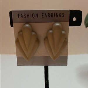 Beige Statement Earrings